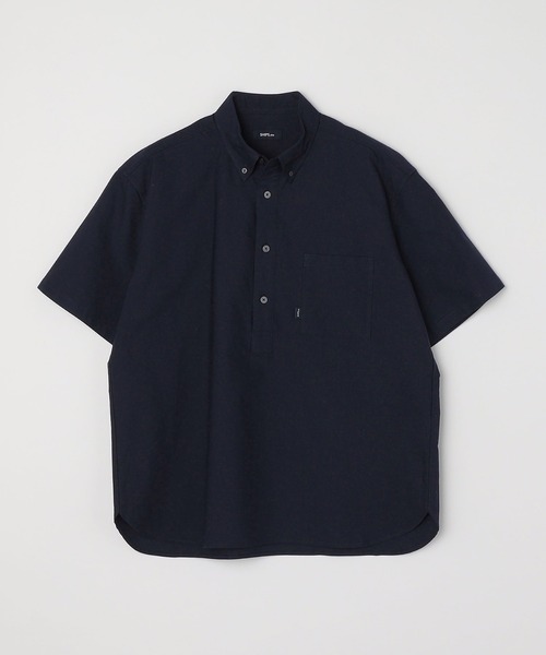 kolor カラー　半袖プルオーバーシャツ　NAVY サイズ2 Narrenschiff:kolorのプルオーバー半袖開襟バルーンシャツ