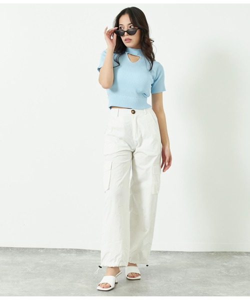 ANNARITA N 売れ筋商品|||アナリタエヌ Tシャツ トップス レディース Tops Azure ANAP tシャツ リブメローニットトップスカットソー レディース