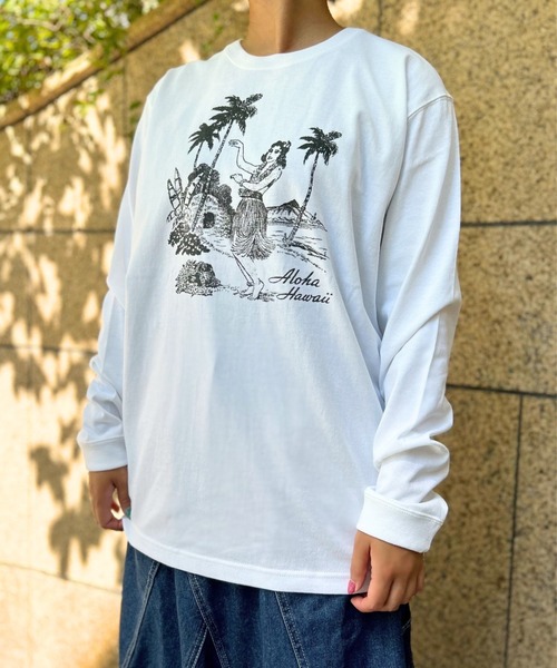 tシャツ GREEN BOWL Heavy Weight L/S T-shirts(Aloha Hawaii柄) レディース メンズ GREEN BOWL tシャツ Heavy Weight L/S T-shirts(Aloha Hawaii柄