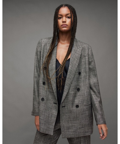 ALLSAINTS ジャケット テーラードジャケット ASTRID CHECKED SPARKLE 