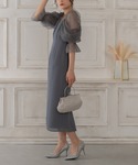 パーティードレス ドレス チュールオフショルドレスの詳細画像3