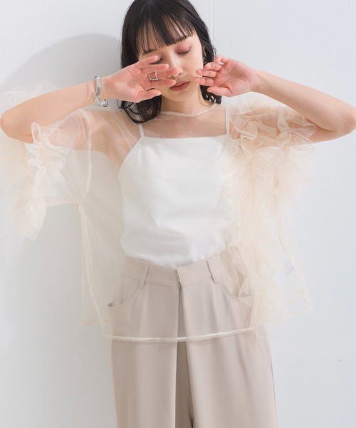NOTREemor アシンメトリーチュールトップス NOTREemor（ノートルエモア）の「asymmetry tulle tops（シャツ