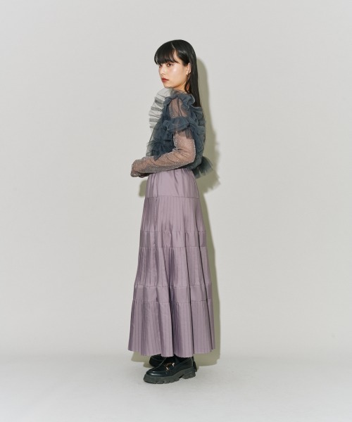 terrace tシャツ チュールレース アシンメトリーチュールレース