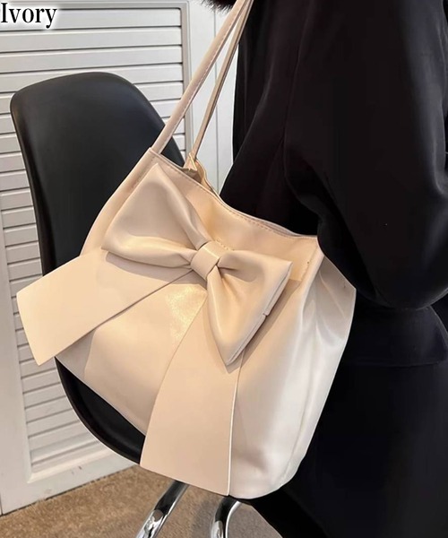 pumpkin port トートバッグ リボン付き トートBAG レディース