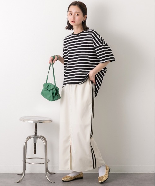 ad thie（アドティエ） tシャツ 半袖 ポケット付き ボーダーTシャツ