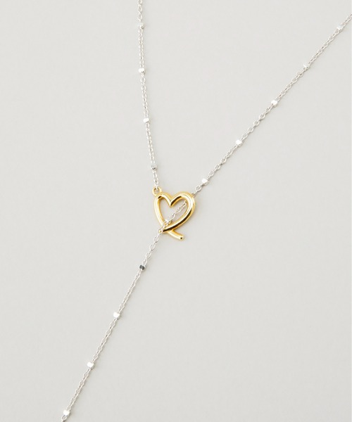 ネックレス LAPUIS(ラピュイ)Line Coil Heart necklace A レディースの画像