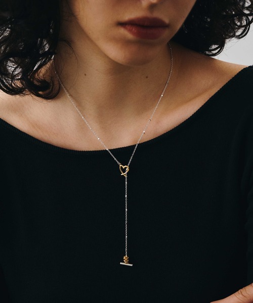 ネックレス LAPUIS(ラピュイ)Line Coil Heart necklace A レディースの画像