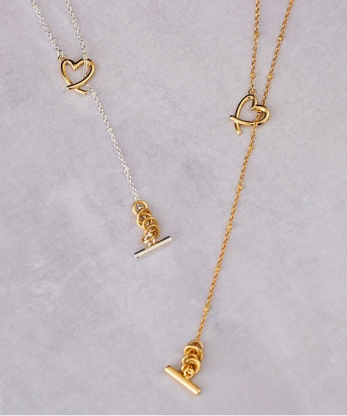 ネックレス LAPUIS(ラピュイ)Line Coil Heart necklace A レディースの画像