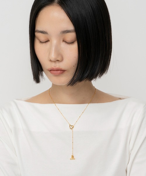 ネックレス LAPUIS(ラピュイ)Line Coil Heart necklace A レディースの画像