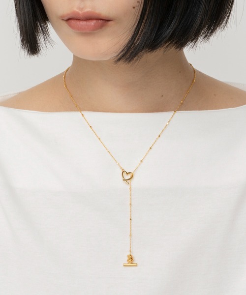 ネックレス LAPUIS(ラピュイ)Line Coil Heart necklace A レディースの画像