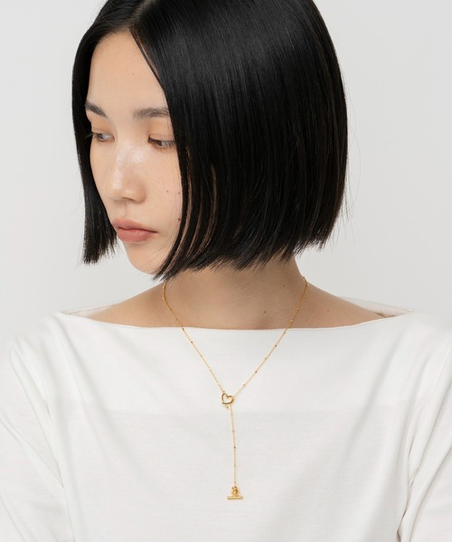 ネックレス LAPUIS(ラピュイ)Line Coil Heart necklace A レディースの画像