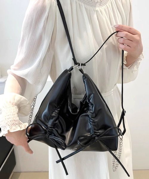 【新品未使用】リボンショルダーバッグ REMUR ショルダーバッグ バッグ リボン2WAYバッグ ショルダー