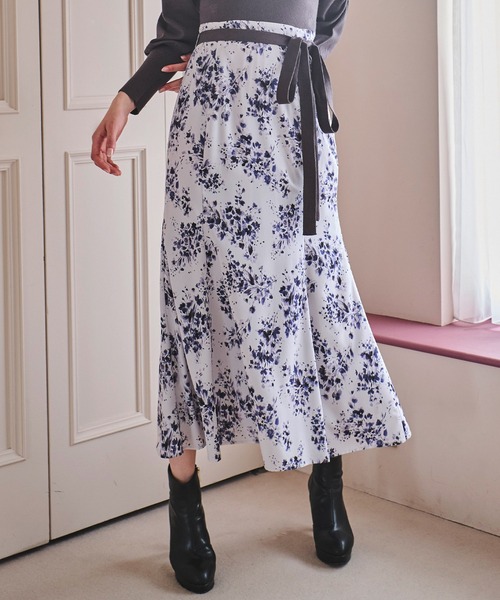 31 Sons de mode ワンピース ギャザースリーブプリント