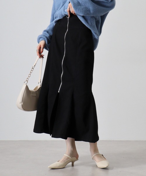 FUNALIVE デニムスカート .works スーパーストレッチデニム ZIP