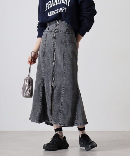 FUNALIVE デニムスカート .works スーパーストレッチデニム ZIP