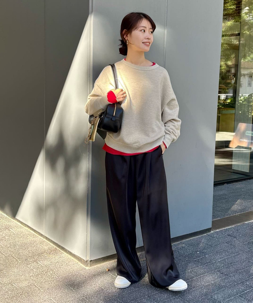 FRAMeWORK パンツ サテンストレッチイージーパンツ レディース