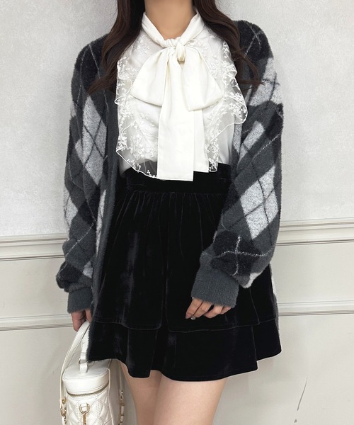 apres jour（アプレジュール） スカート 「SETUP可能」ベロア2段