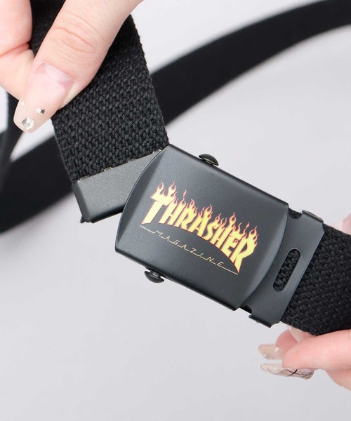 THRASHER（スラッシャー） ベルト 日本製 ファイヤーパターン プリント