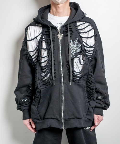 BACKSTAGE PASS パーカー DESTROY HOODIE-VEIN(デストロイ