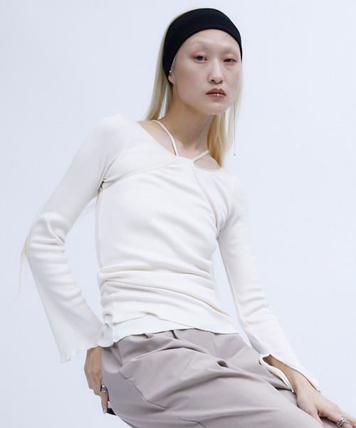 LAYERED BRIGHT PLATING RIB TOPS / レイヤードブライトプレーティングリブトップス レディース