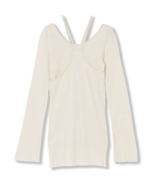 LAYERED BRIGHT PLATING RIB TOPS / レイヤードブライトプレーティングリブトップス レディース THINGS THAT MATTER LAYERED BRIGHT PLATING RIB TOPS