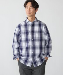 シャツ SHIPS: ワイドカラー ネイビー バリエーション チェック シャツ メンズ｜ZOZOTOWN Yahoo!店