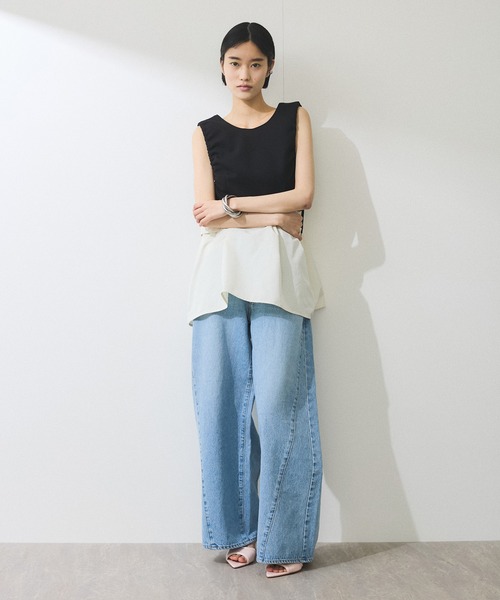 tシャツ 「WEB限定」2WAYペプラムジレトップス レディース ADAM ET ROPE' tシャツ 「WEB限定」2WAYペプラムジレトップス