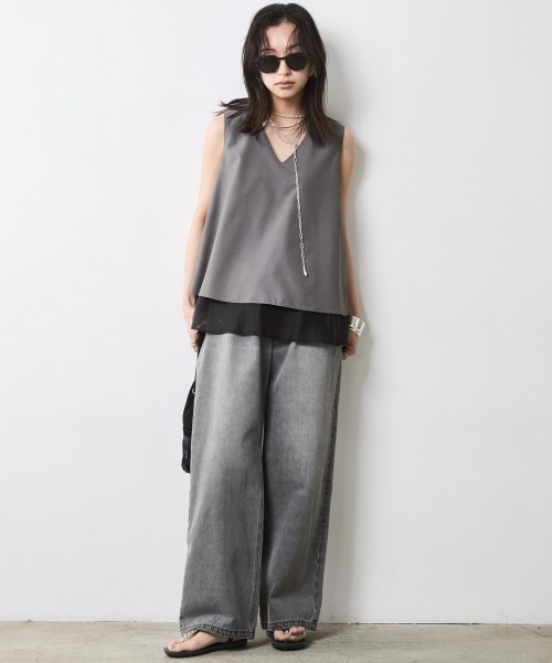 CHIC STYLE（シックスタイル） ブラウス シャツ Vネック2WAY
