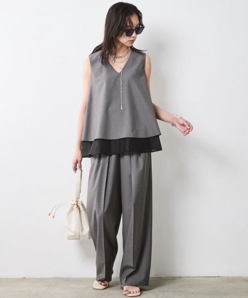 CHIC STYLE（シックスタイル） ブラウス シャツ Vネック2WAY