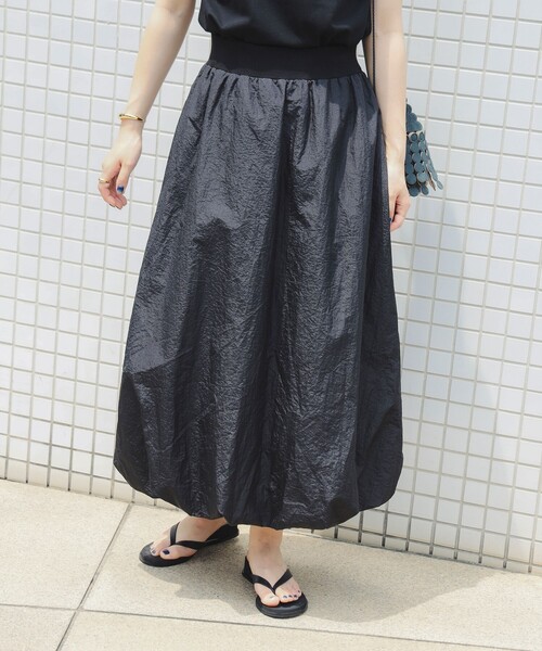B：MING by BEAMS スカート ウエストリブ バルーン スカート（S