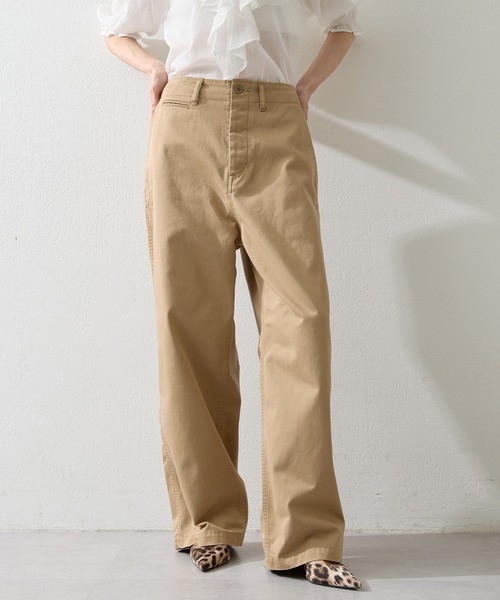 美品 ◆ Whim Gazette  定価2,3万　チノパンツ　ベージュ Whim Gazette チノパン バイオ加工チノパンツ レディース