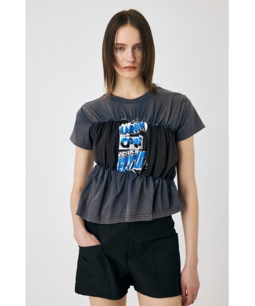 tシャツ SHIRRING DOCKING Tシャツ レディース