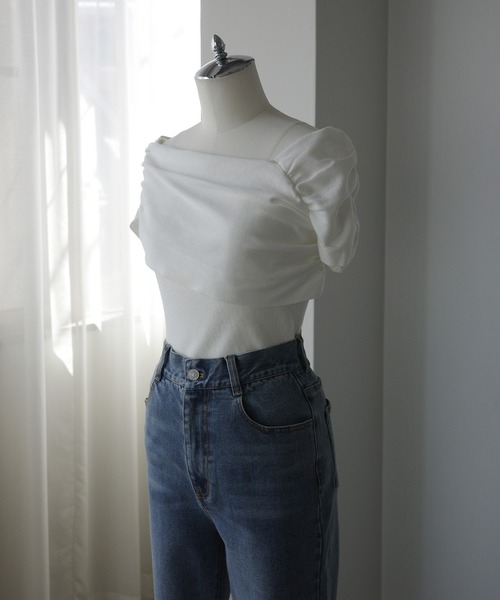 Louere ニット セーター 2wayネックドレープサマーニット