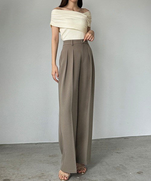 Louere ニット セーター 2wayネックドレープサマーニット