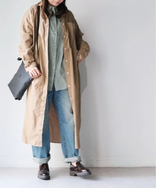シャツワンピース vent blanc ヴァンブラン クラシックダンガリーワンピース_12