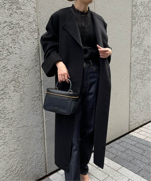 「NOBLE」 ノーカラーコート 38 ベージュ レディース_画像6