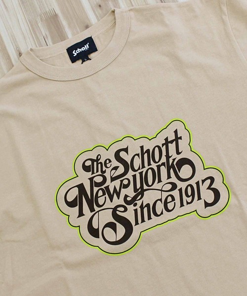 Schott N.Y.C tシャツ T-SHIRT CURSIVE SCRIPT メンズ