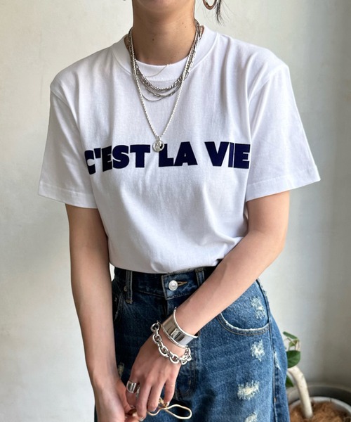 DouDou 「DouDou」 半袖Tシャツ FREE ホワイト系その他