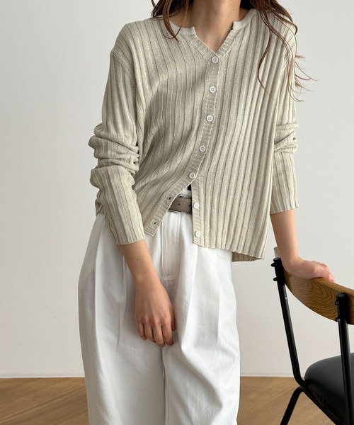 「CANAL JEAN」 「El mar」ニットカーディガン ONE SIZE ベージュ レディース