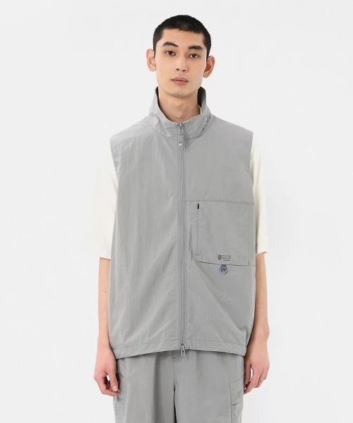 nagonstans asymmetry slit vest ベスト　グレー New Balance（ニューバランス） ベスト ジレ New Balance Oversized