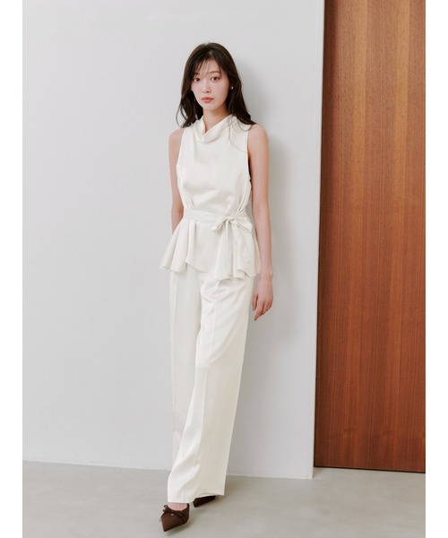 ❤️新品❤️ スナイデル　snidel ワイドパンツ　サイズ1　ベルト　ベージュ SNIDEL パンツ サテンワイドパンツ レディース : ZOZOTOWN Yahoo