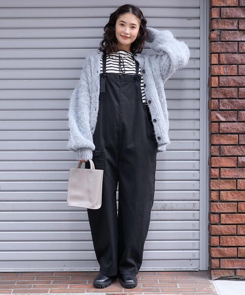 FREAK'S STORE」 「SOMETHING」オーバーオール フリ- ブラック FREAK'S STORE」 「SOMETHING」オーバーオール フリ- ブラック