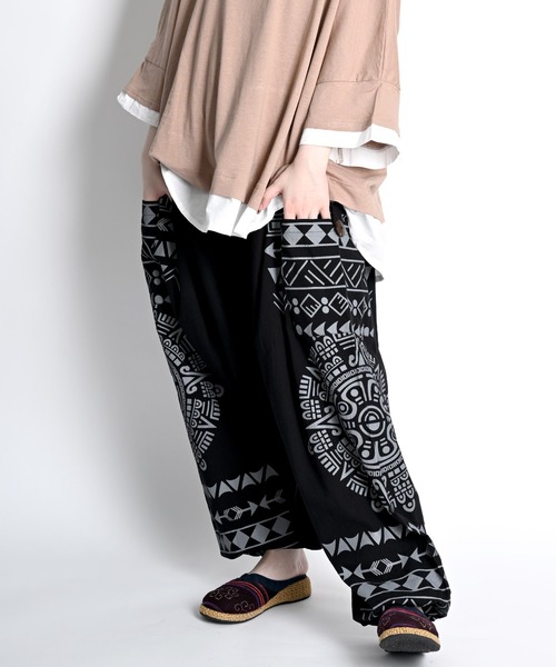 marai（マーライ） パンツ サイドポケット柄サルエルパンツ レディース