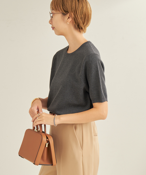 Plageプラージュスリーブレスニュアンスニットプルオーバー半袖ニット Plageプラージュスリーブレスニュアンスニットプルオーバー半袖ニット