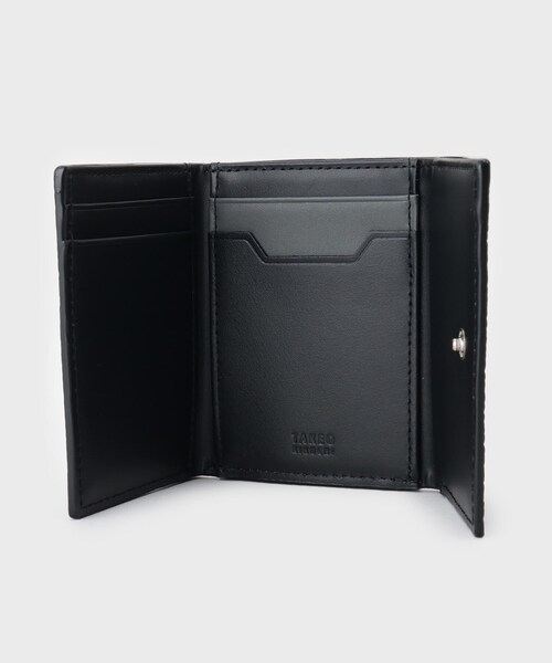 三つ折り財布　ブラック TAKEO KIKUCHI（タケオキクチ） 財布 ソフトシュリンクレザー三つ折り