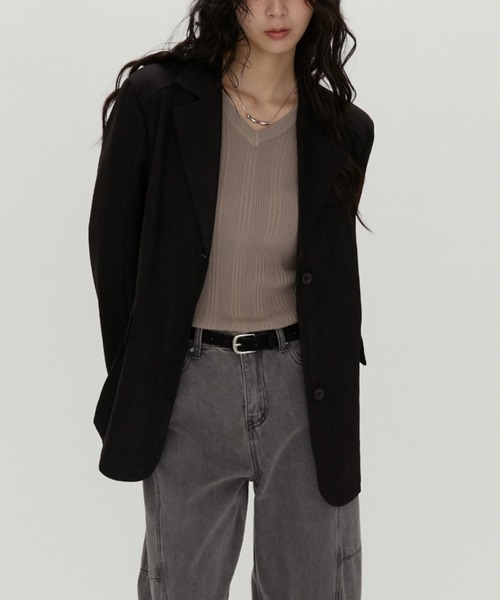 NUJOH ジャケット テーラードジャケット Suede Touch Tailored Jacket