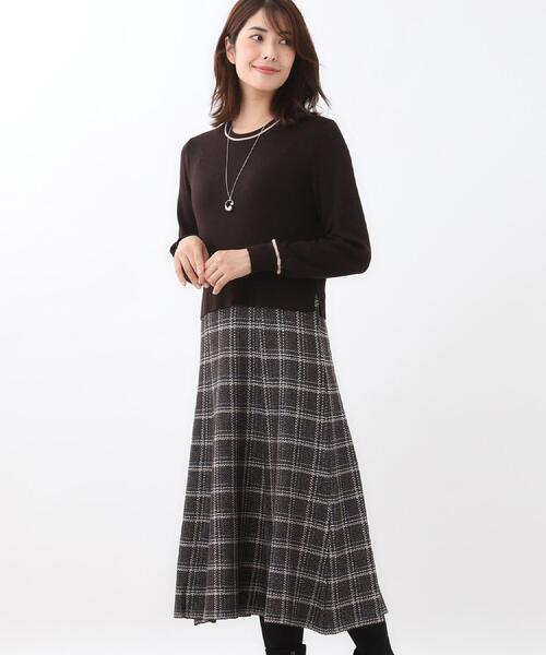 カービーニットチェックドッキングワンピース カービーニットチェックドッキングワンピース – Randy