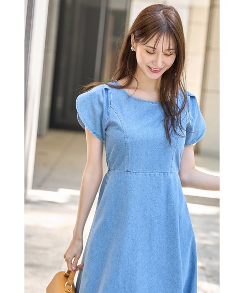 「tocco closet」 半袖ワンピース M ライトブルー レディース_画像2