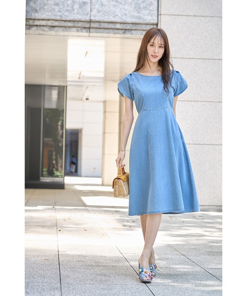 「tocco closet」 半袖ワンピース M ライトブルー レディース_画像5