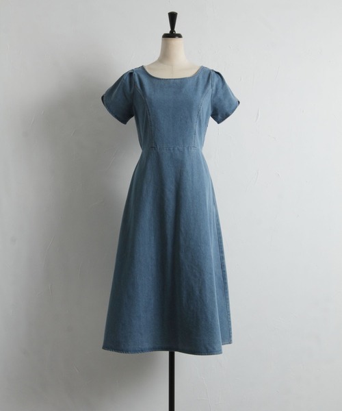 「tocco closet」 半袖ワンピース M ライトブルー レディース_画像7